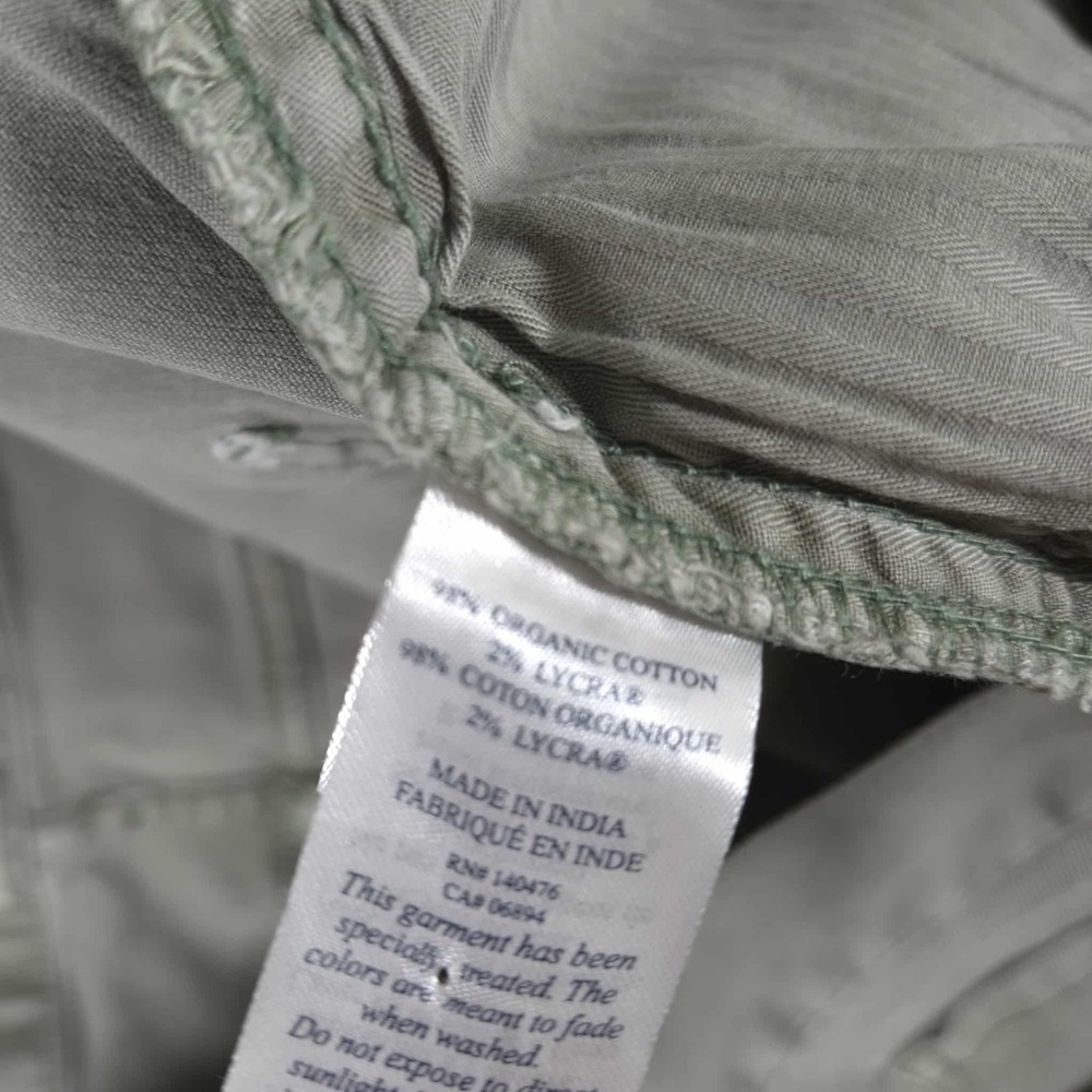 Faherty Comfort Twill Pants Men's 42x31 Light Green 5 Pocket Organic Cotton - Picture 9 of 12